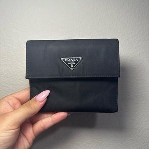 Prada trifold nylon wallet